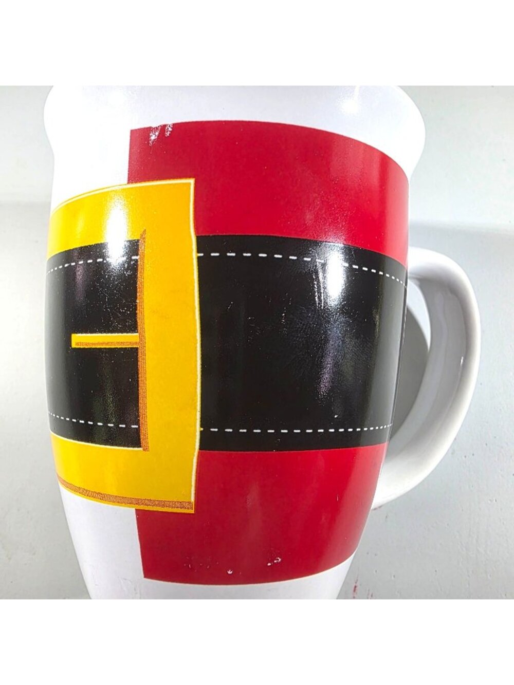Santa Mug coffee cup Belt Royal Norfolk White Ceramic christmas holiday red